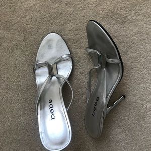 SOLD Bebe metallic stilettos heels 8-8.5 gorgeous!